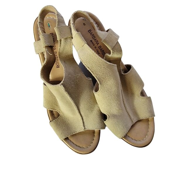 Barbara Barbieri‎ Leather Wedges Block Heel Ankle Strap Sandals Wedge - Picture 3 of 8